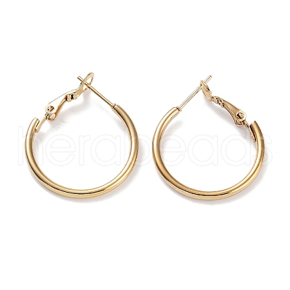 Ring 304 Stainless Steel Hoop Earrings for Women Men EJEW-B049-02A-G-1
