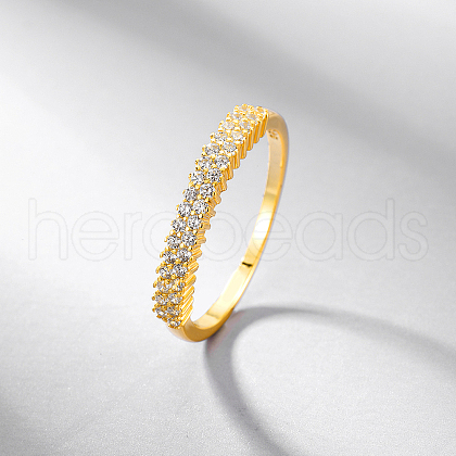 Simple 925 Sterling Silver Micro Pave Cubic Zirconia Finger Rings ZH6769-3-1