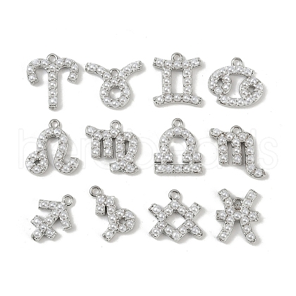 12Pcs 12 Constellations ABS Plastic Imitation Pearl Charms KK-M322-54P-1