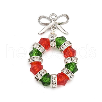 Christmas Theme Glass Pendants PALLOY-TA00163-1
