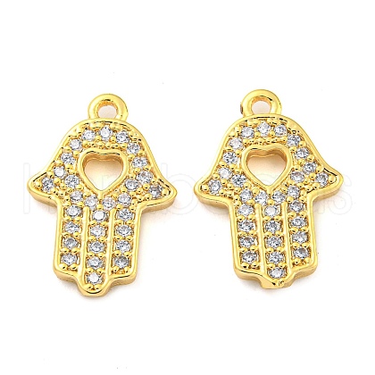 Brass Pave Cubic Zirconia Pendants KK-M286-11G-1