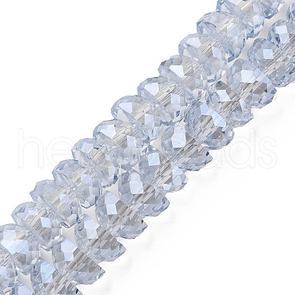 Electroplate Transparent Glass Beads Strands EGLA-N002-37-F04-1