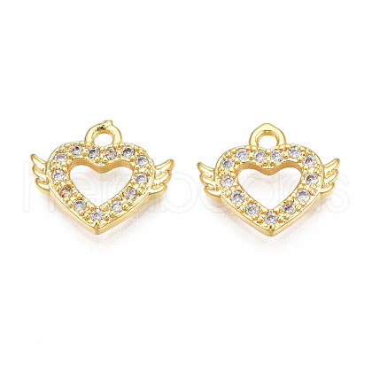 Brass Micro Pave Cubic Zirconia Charms KK-N231-245-1