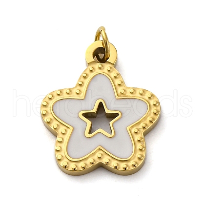 304 Stainless Steel Enamel Charms STAS-E550-71G-02-1