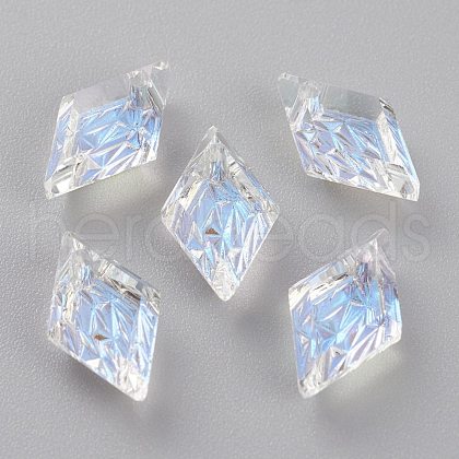 Embossed Glass Rhinestone Pendants GLAA-J101-04A-001SI-1