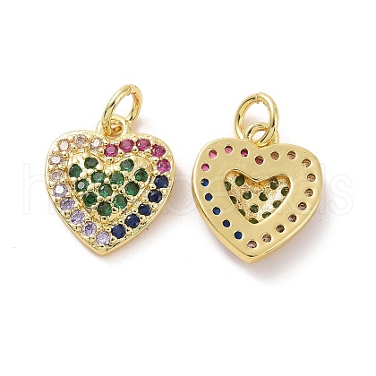 Brass Micro Pave Colorful Cubic Zirconia Charms KK-E068-VF136-1