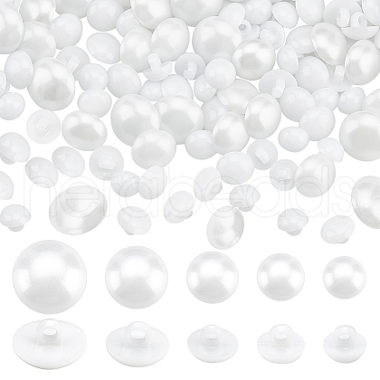   300Pcs 5 Style 1-Hole Resin Shank Buttons BUTT-PH0001-17-1