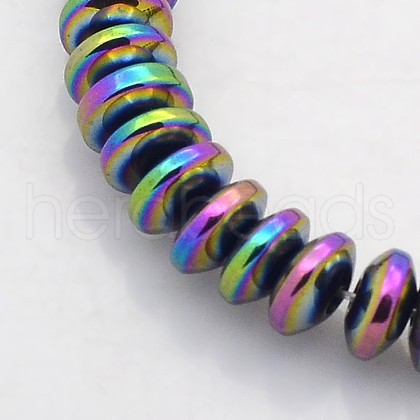 Electroplate Non-magnetic Synthetic Hematite Rondelle Beads Strands X-G-J216B-10-1