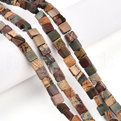 Natural Picasso Jasper/Polychrome Jasper Beads Strands G-N346-05A-03-1