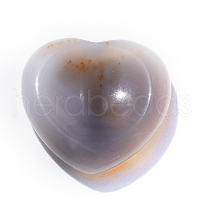 Mother's Day Gifts Natural Grey Agate Heart Worry Stone for Reiki Balancing PW-WG62388-13-1