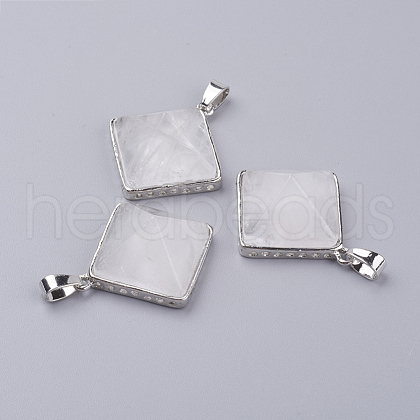 Natural Quartz Crystal Pendants G-E442-02W-1