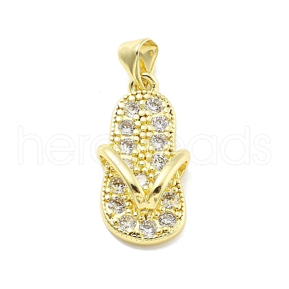 Rack Plating Brass Micro Pave Cubic Zirconia Pendants KK-D359-32G-1