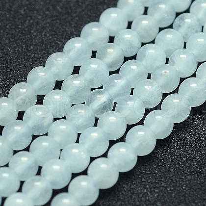 Natural Aquamarine Beads Strands G-P342-10-4mm-A-1