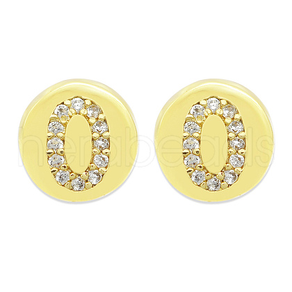 Brass Micro Pave Clear Cubic Zirconia Beads KK-T030-LA843-OX3-1