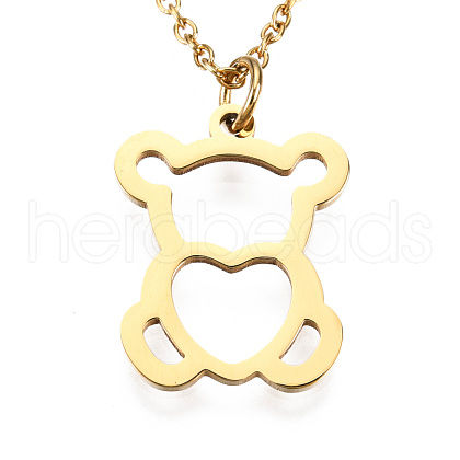 201 Stainless Steel Pendant Necklaces NJEW-T009-JN127-40-2-1