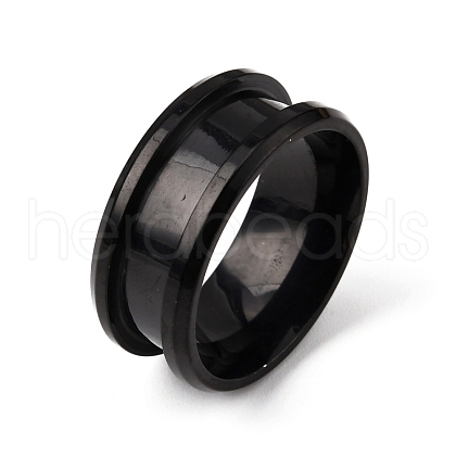 201 Stainless Steel Grooved Finger Ring Settings RJEW-WH0009-03A-EB-1