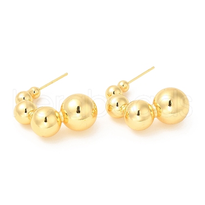 Rack Plating Brass Ear Studs for Women EJEW-Q770-13G-1