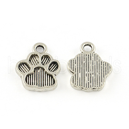 Dog Paw Prints Tibetan Style Alloy Pendant Enamel Settings TIBEP-R338-30AS-RS-1