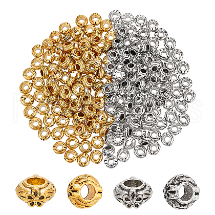   200Pcs 2 Colors Tibetan Style Alloy Beads FIND-PH0021-70-1