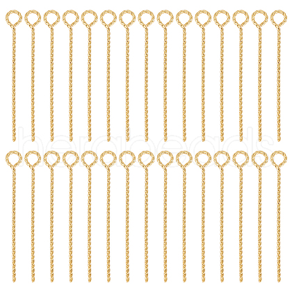 BENECREAT 60pcs Brass Twist Eye Pins KK-BC0013-50-1