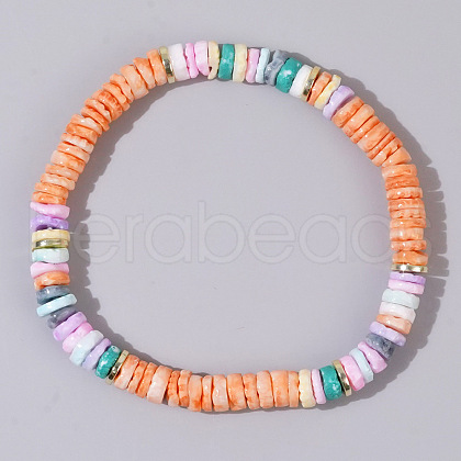 Mother's Day Jewellery Bohemian Style Pearl Shell Heishi Beads Stretch Bracelets for Women YA0388-4-1