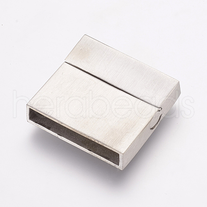 304 Stainless Steel Magnetic Clasps with Glue-in Ends STAS-K145-19P-1