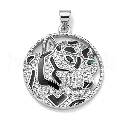 Brass Micro Pave Cubic Zirconia Pendants KK-K354-09B-P-1