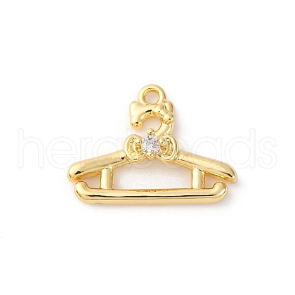 Brass Pave Clear Cubic Zirconia Pendants KK-V016-06G-1