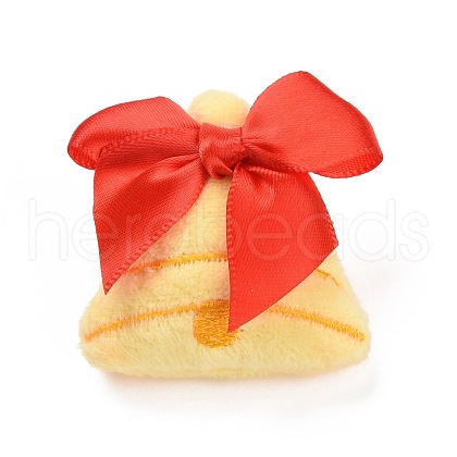 Christmas Bell Cotton & Non-Woven & Velvet Fabric Brooch JEWB-A003-10-1