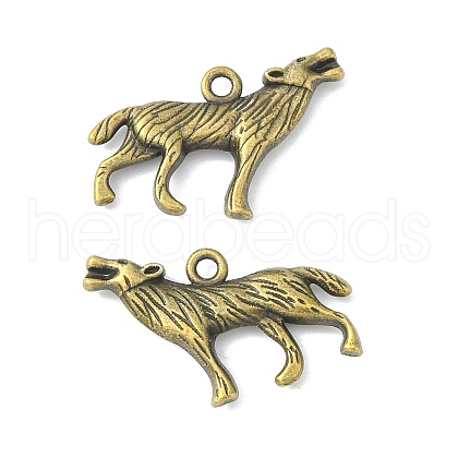 Tibetan Style Alloy Howling Wolf Pendants X-MLF1753Y-NF-1