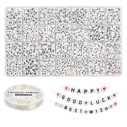 DIY Acrylic Letter Beads Stretch Bracelet Making Kits DIY-YW0011-62-1