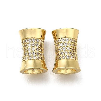 Brass Micro Pave Clear Cubic Zirconia European Beads ZIRC-I070-048G-1