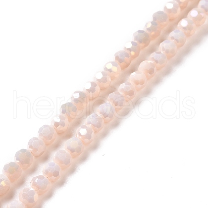 Faceted(32 Facets) Round Full Rainbow Plated Imitation Jade Electroplate Glass Beads Strands EGLA-J130-FR09-1