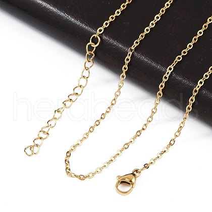 Ion Plating(IP) 304 Stainless Steel Cable Chain Necklace STAS-T040-PJ205-45-1