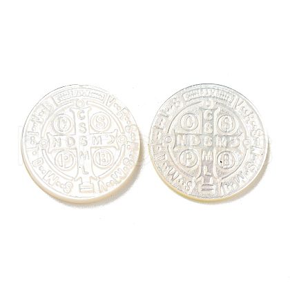 Carved Natural White Shell Cabochons SSHEL-N038-06B-09-1