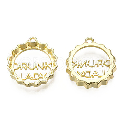 Rack Plating Alloy Pendants PALLOY-F286-02G-1