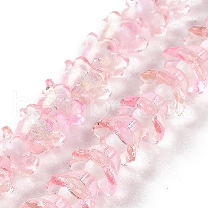 Transparent Glass Beads Strands LAMP-H061-01D-04-1