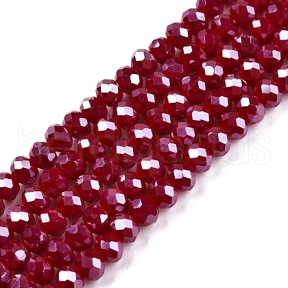 Electroplate Glass Beads Strands EGLA-A044-P4mm-A02-1