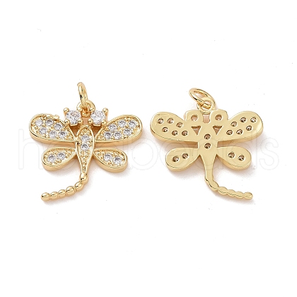 Brass Cubic Zirconia Pendants KK-G453-21G-1