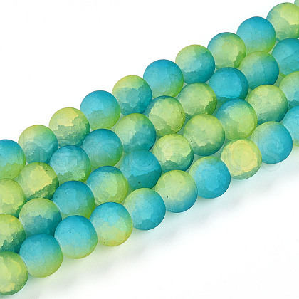 Crackle Glass Beads Strands GLAA-N009-10mm-10-1
