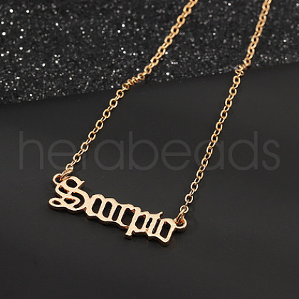Twelve Constellations Stainless Steel Pendant Necklaces WG80545-09-1