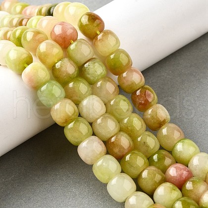Natural Dyed White Jade Beads Strands G-U023-B03-03-1