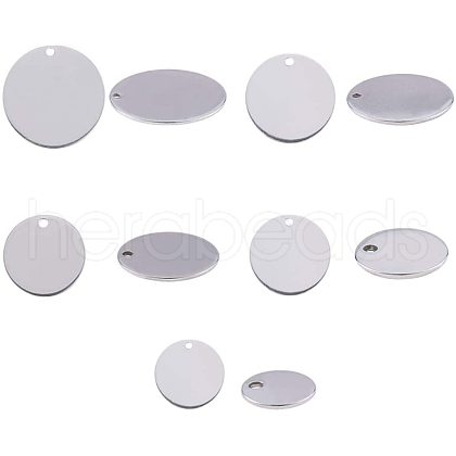 304 Stainless Steel Stamping Blank Tag Pendants STAS-PH0019-28P-1