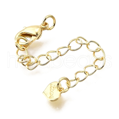 Brass Micro Pave Cubic Zirconia End With Chain KK-V011-27G-1