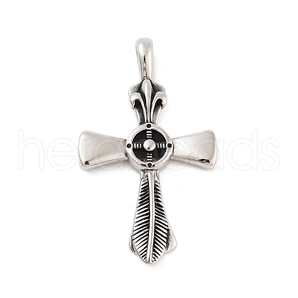 Retro 304 Stainless Steel Big Pendants STAS-I205-15AS-1