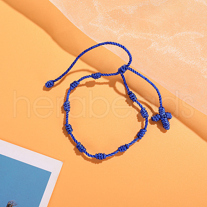 Cross Nylon Cord Braided Bead Bracelets WG2C716-05-1