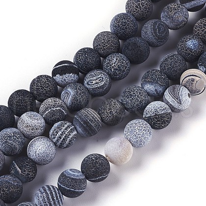 Natural Weathered Agate Beads Strands G-P414-A06-1