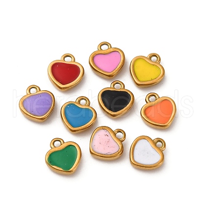 304 Stainless Steel Enamel Charms STAS-Q363-09G-1