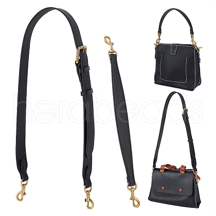 WADORN 2Pcs 2 Style Cowhide Leather Bag Handles FIND-WR0010-19B-1