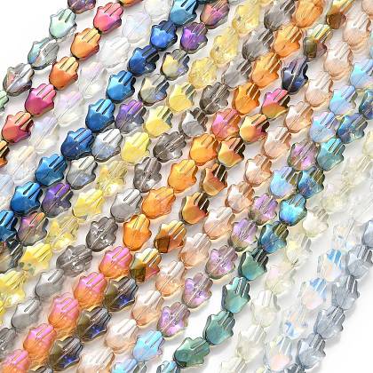 Electroplate Glass Beads Strands EGLA-F159-M-1